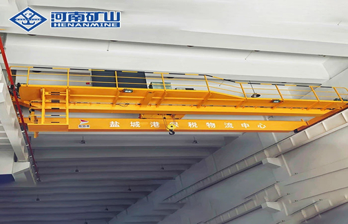 Indoor double girder overhead crane for warehouse material lifting