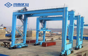Port Machinery and Terminals 4 Double girder RTG rubber tyred gantry crane used in container yard handling