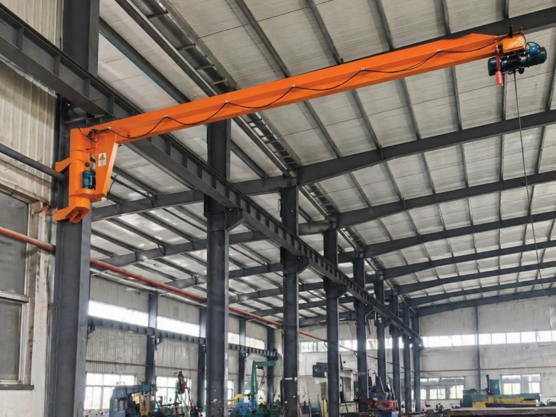 Wall Mounted Jib Crane installed on workshop wall