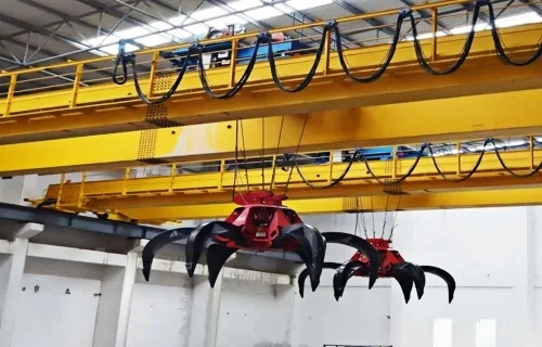 Waste-to-Energy and Biomass Crane Solutions 3 Grab Bucket Overhead Crane