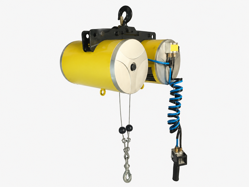 Air Pneumatic Hoist with four wire rope designs for compressed air powered precision lifting and industrial material handling
