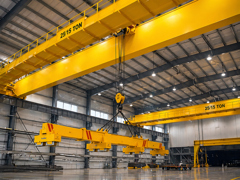 Electromagnetic Overhead Crane with Magnet Beam for long steel handling