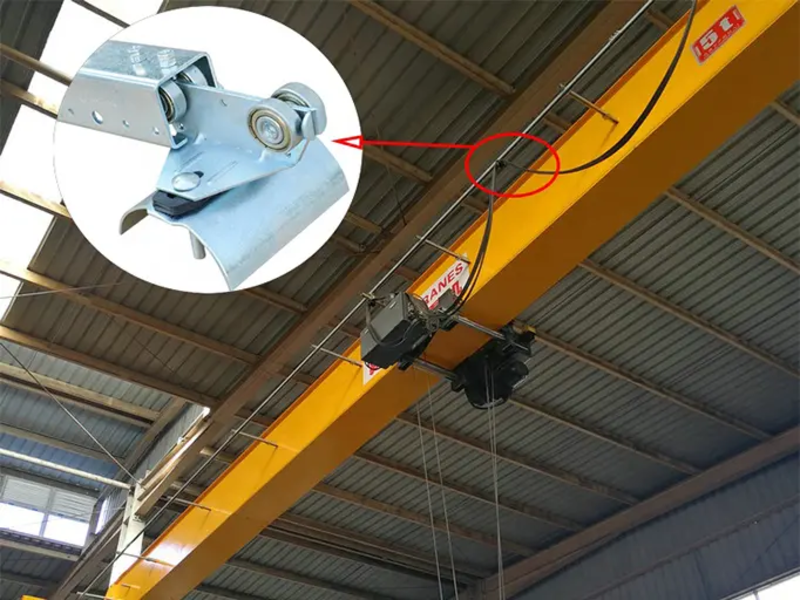 C Track Cable Trolley for crane hoist flat cable and round cable mobile power supply