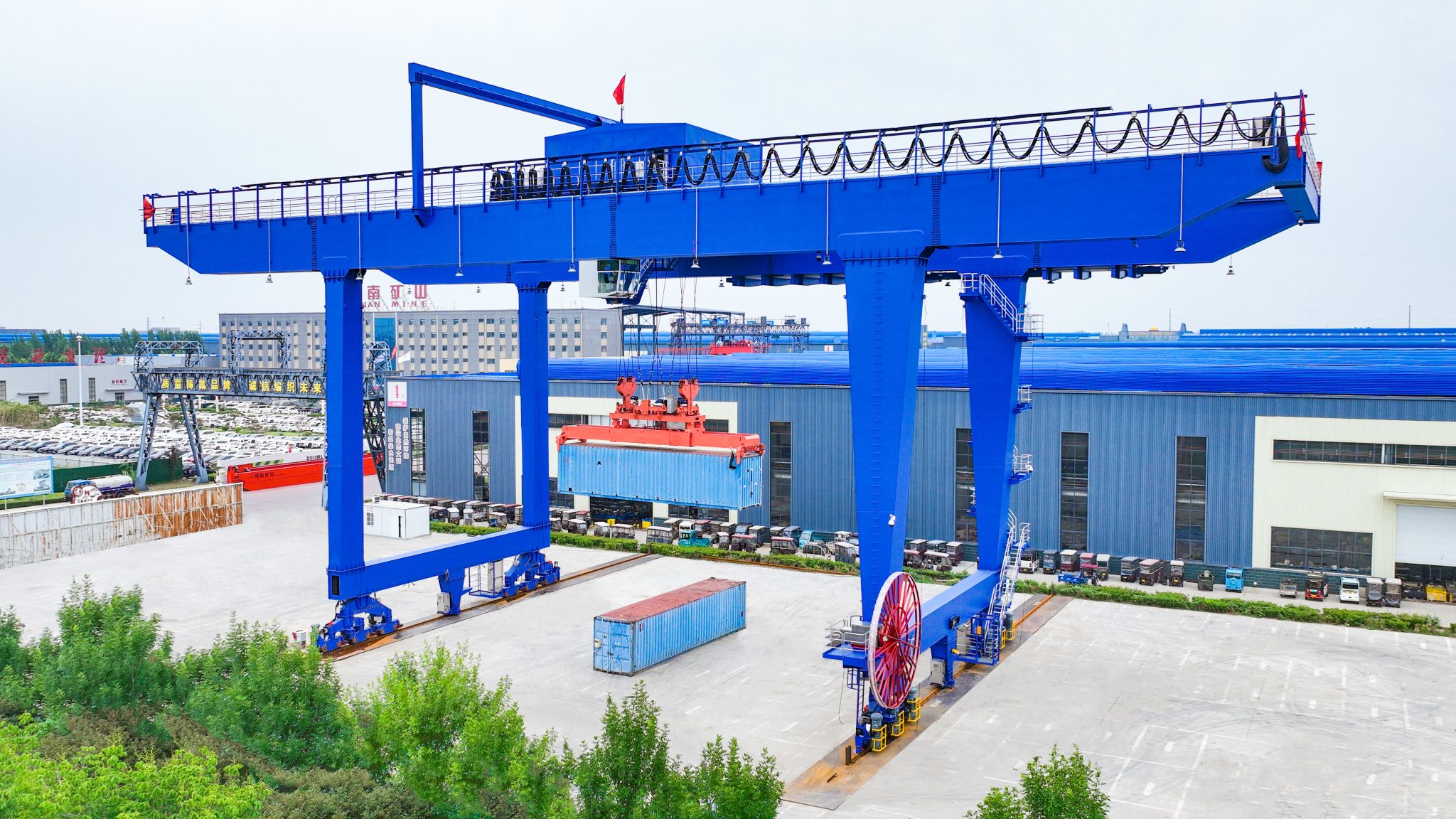 Container gantry crane stacking containers