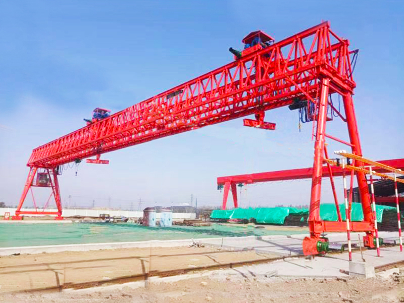 Large-span truss gantry crane for bridge construction