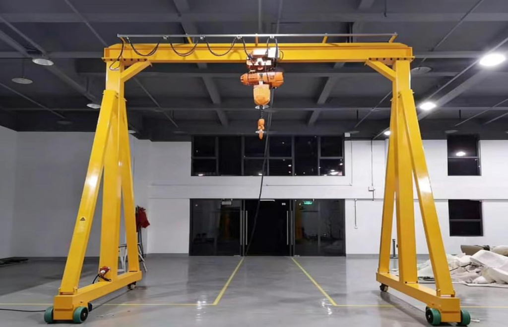 Light gantry crane in a workshop