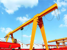 Electric hoist gantry crane in a steel yard