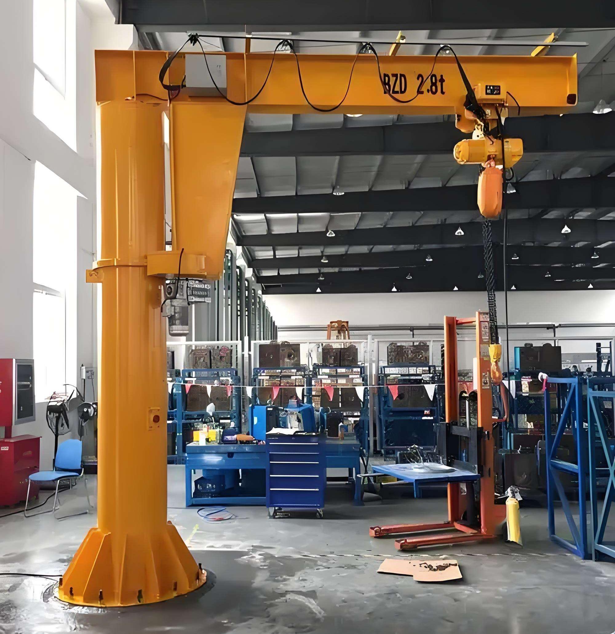 Henan Mine pillar jib crane in a workshop
