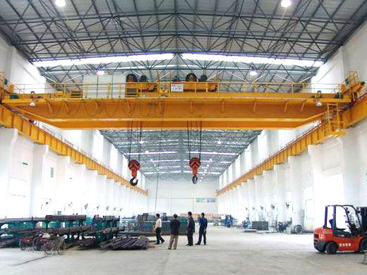 Double trolley crane with double hooks