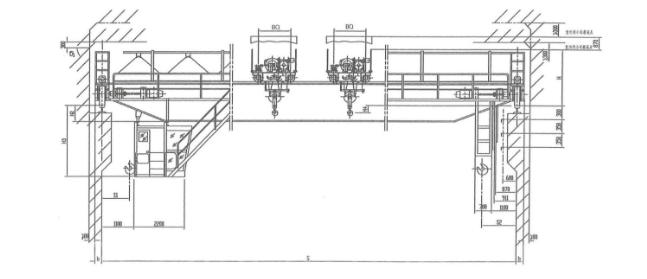 Double trolley overhead crane technical detail