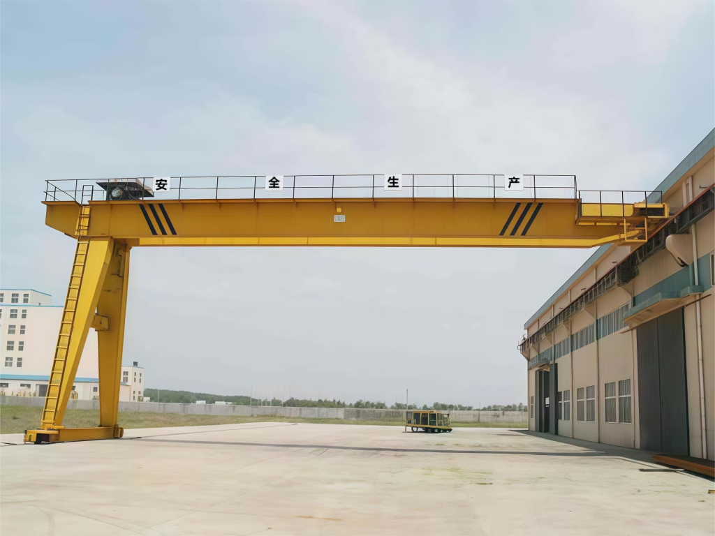 Semi-gantry crane for factory lifting operations