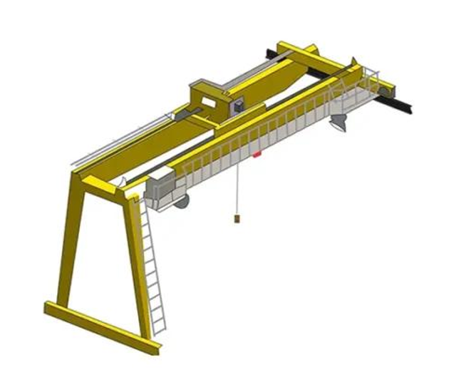 Semi-gantry crane in a workshop